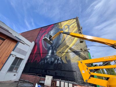 La Coupe de France prend vie sur un mur du centre-ville de Lens